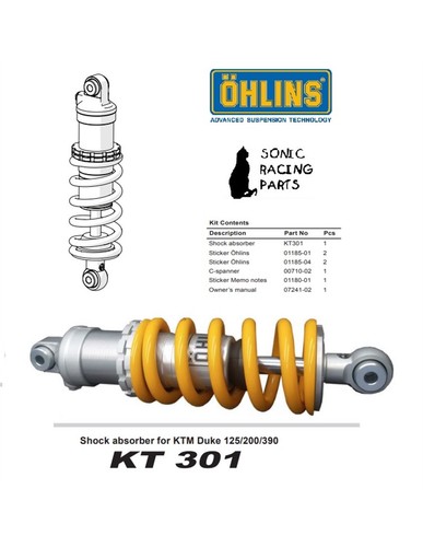 301 mono rear shock - kt,