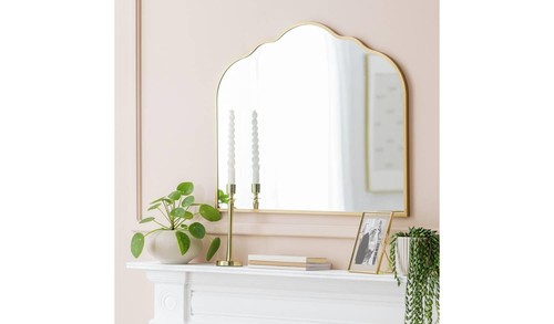 Gold overmantle curved wall - overmantle,