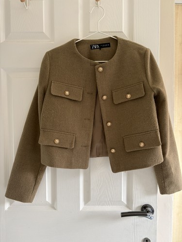 Zara woman cropped blazer with - zara,