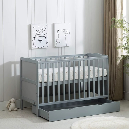 Wooden baby cot bed - wooden, &