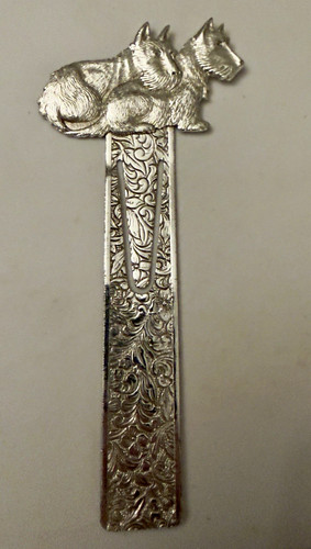 Vintage silver metal - silver, clip
