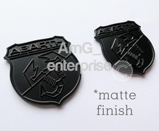 Matte Black Side Wing Fender Badges for Abarth 595 500 Fiat 695 124 Spider Car