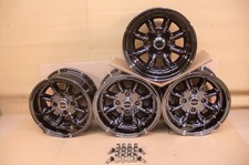 FORD ESCORT CAPRI 7X13 DEEP DISH ALLOY WHEEL SET JBW SUPERLITE BLACK CHROME 13X7