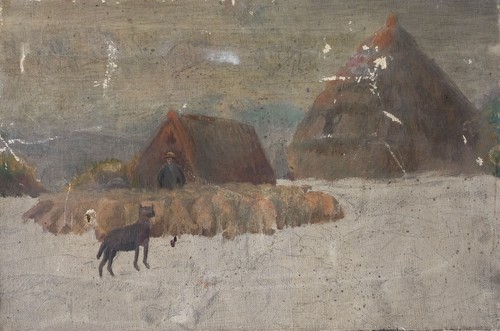 Antique oil original painting - antique,