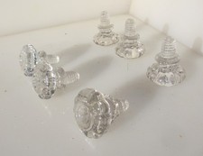 Victorian Glass Knobs Drawer Handles Pulls Cupboard Dresser Old Antique x6
