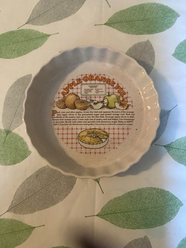 Apple orange pie ceramic flan - orange,