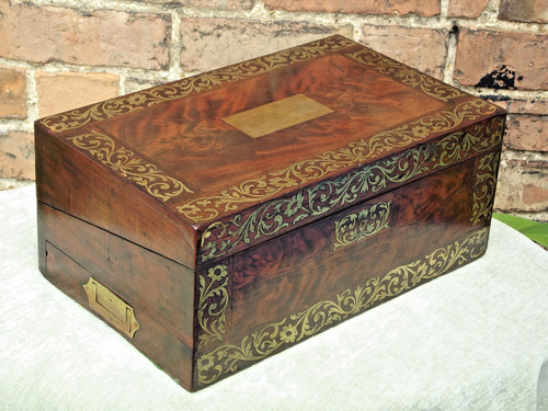Brass inlaid regency mahogany - brass,