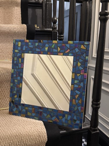 Blue iridescent mosaic - iridescent,