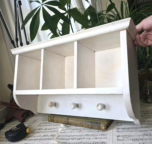 Vintage wooden shelf coat rack - wooden,
