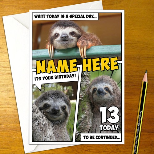 Sloth personalised birthday - personalised,