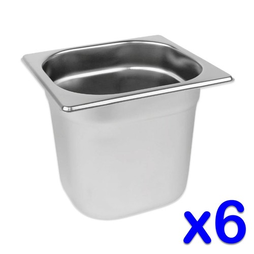 Stainless steel food pans x - food, 6