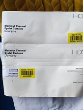Argos Blackout Thermal eyelet Curtain Dove Grey 228cm x 228CM unused no packing