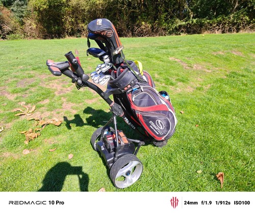 Used golf trolley with - used, 30ah