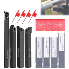 Lathe Turning Tool 12mm Shank 4PCS Metal Lathe Tools Holder 10PCS Insert Boring