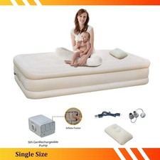 King Inflatable Air Bed Mattress Built-in Electric Pump High Raised Camping UK