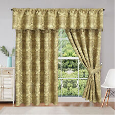 Luxury Style Jacquard Ready Made Fully Lined Pencil Pleat Georgia Curtains Pair