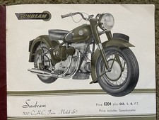 1949 Sunbeam Motorcycles Brochure  500cc Twin OHC S7 & S8 Early S22