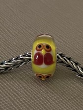 Trollbeads Brown Owl On Yellow