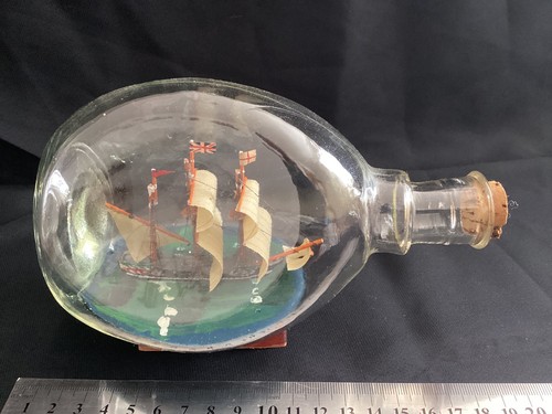Vintage 1970s ship bottle - a,