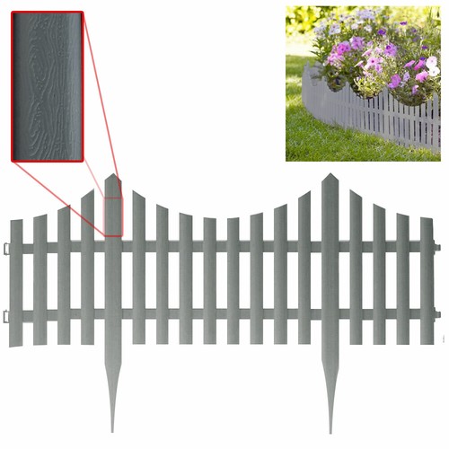 4pc grey wooden effect picket - 4pc,
