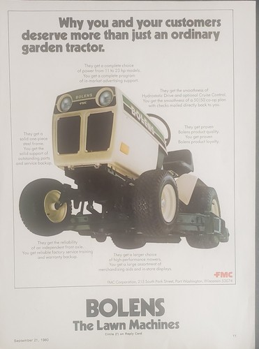 Bolens the lawn - the, machines