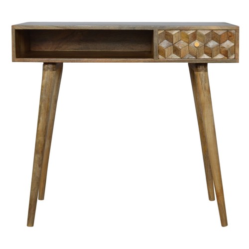 Oak toned square carved - oak,