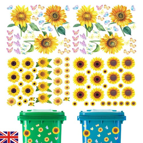 Wheelie bin stickers flowers - wheelie,