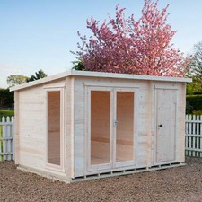 Shire Walsoken 8x12 Log Cabin 19mm interlock  Cladding