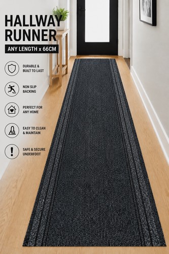 Black hall stairs runner - stairs,