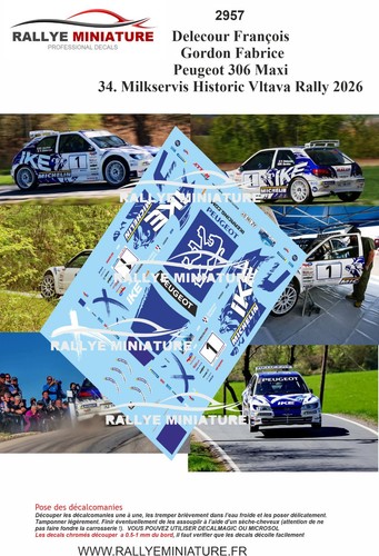 Decals ref 2957 - 1/43, peugeot