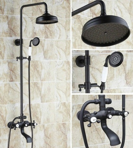 Black brass bathroom faucet - black,