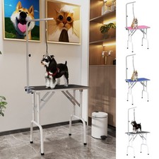 PawHut Foldable Dog Grooming Table Adjustable Arm 81x49x80 cm