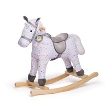 Bigjigs Toys Plush Wooden Patterned Rocking Horse Traditional Bedroom Nursery