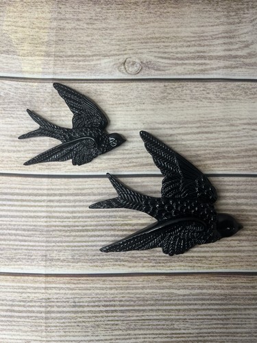 Black flying swallows - swallows, wall