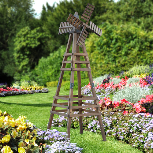 6ft wooden windmill backyard - 6ft,
