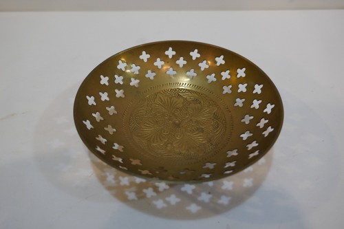 Vintage brass bowl engraved - brass, w