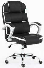 Black Executive Office Chair Swivel Plush Computer Desk  Chair