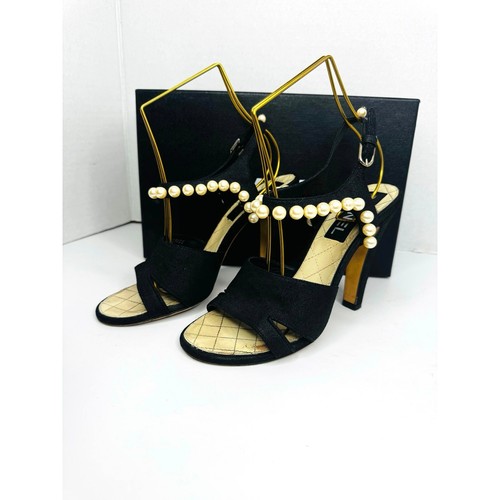 Chanel black grosgrain faux - black,