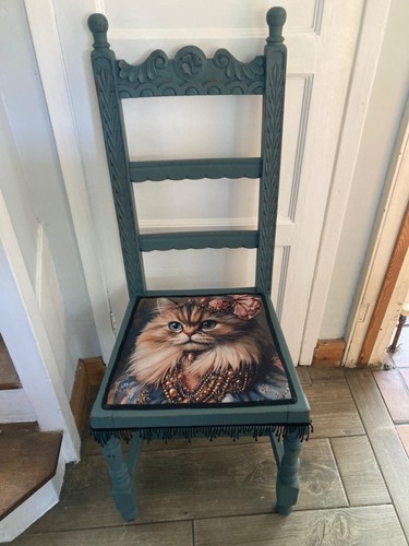 Vintage upcycled wooden chair - wooden,