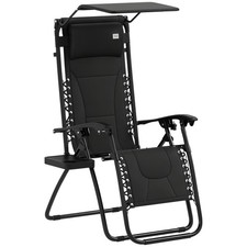 Outsunny Zero Gravity Lounger Chair, Folding Reclining Chair, Black