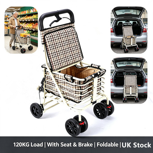 Foldable shopping trolley with - foldable,
