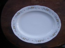 Mayfair Bone China Alpine Flowers Design 13 inch (34 cm) Oval Serving Plate.