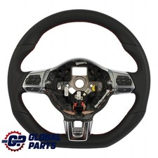 Volkswagen Golf Mk6 GTI Steering Wheel NEW Black Leather Flat Bottom 5K0419091D