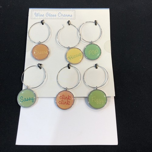Wine glass charms set - wine,