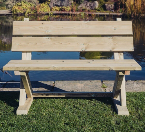Wooden bench sits patio - bench,
