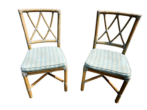 Vintage bamboo chairs pair - bamboo,