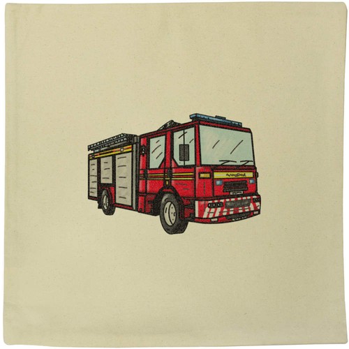 Fire engine canvas cushion - 'fire,