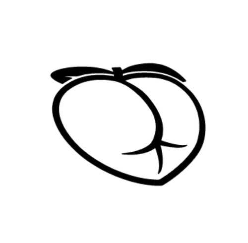 Peach ass sticker decal - peach, sticker/decal