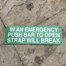 Vintage Enamel Sign Emergency