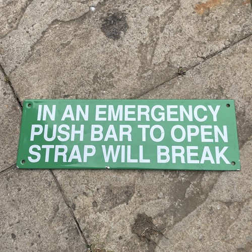 Vintage enamel sign - enamel, emergency